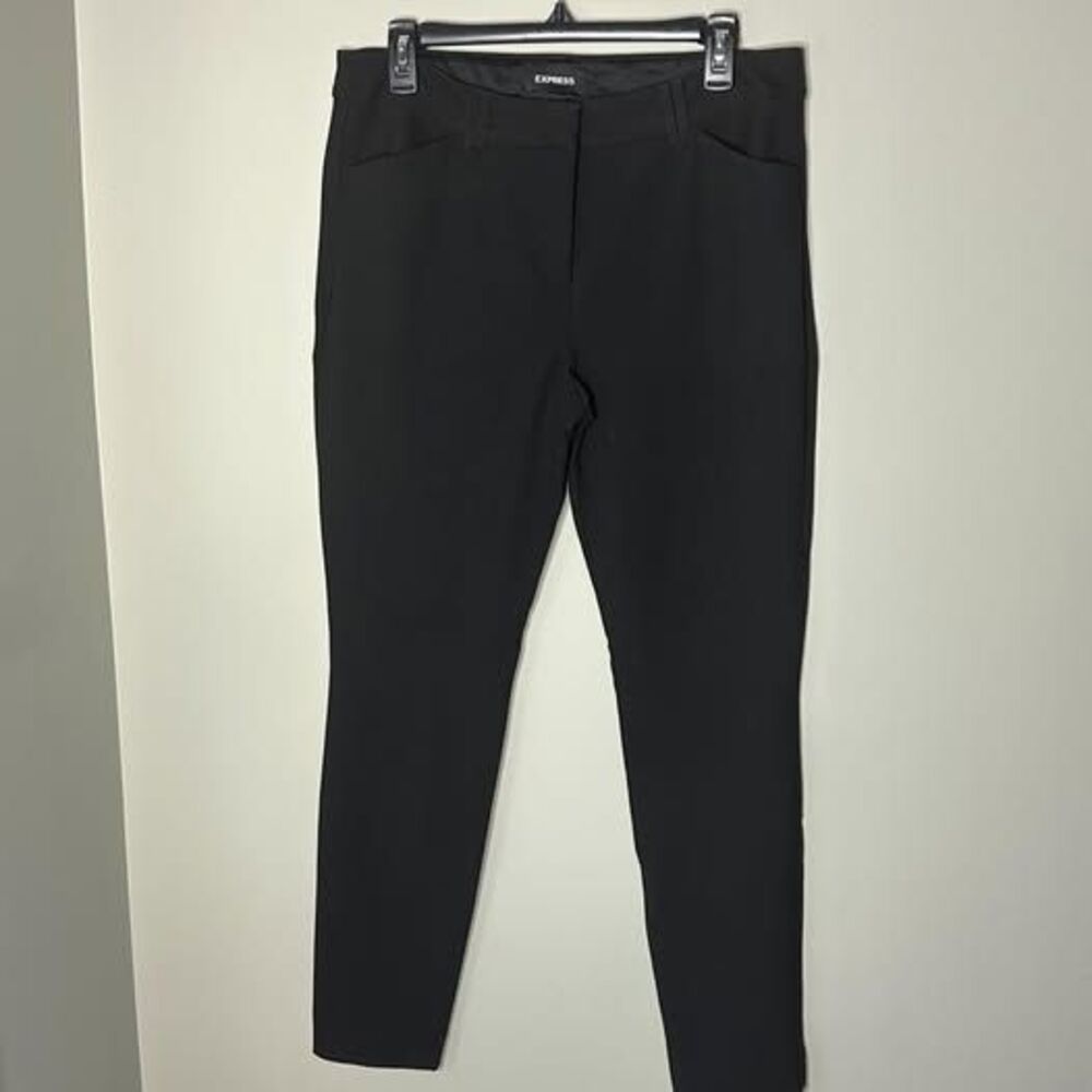 Classic Express black slim-fit dress pants in women's size 10 Regular.
